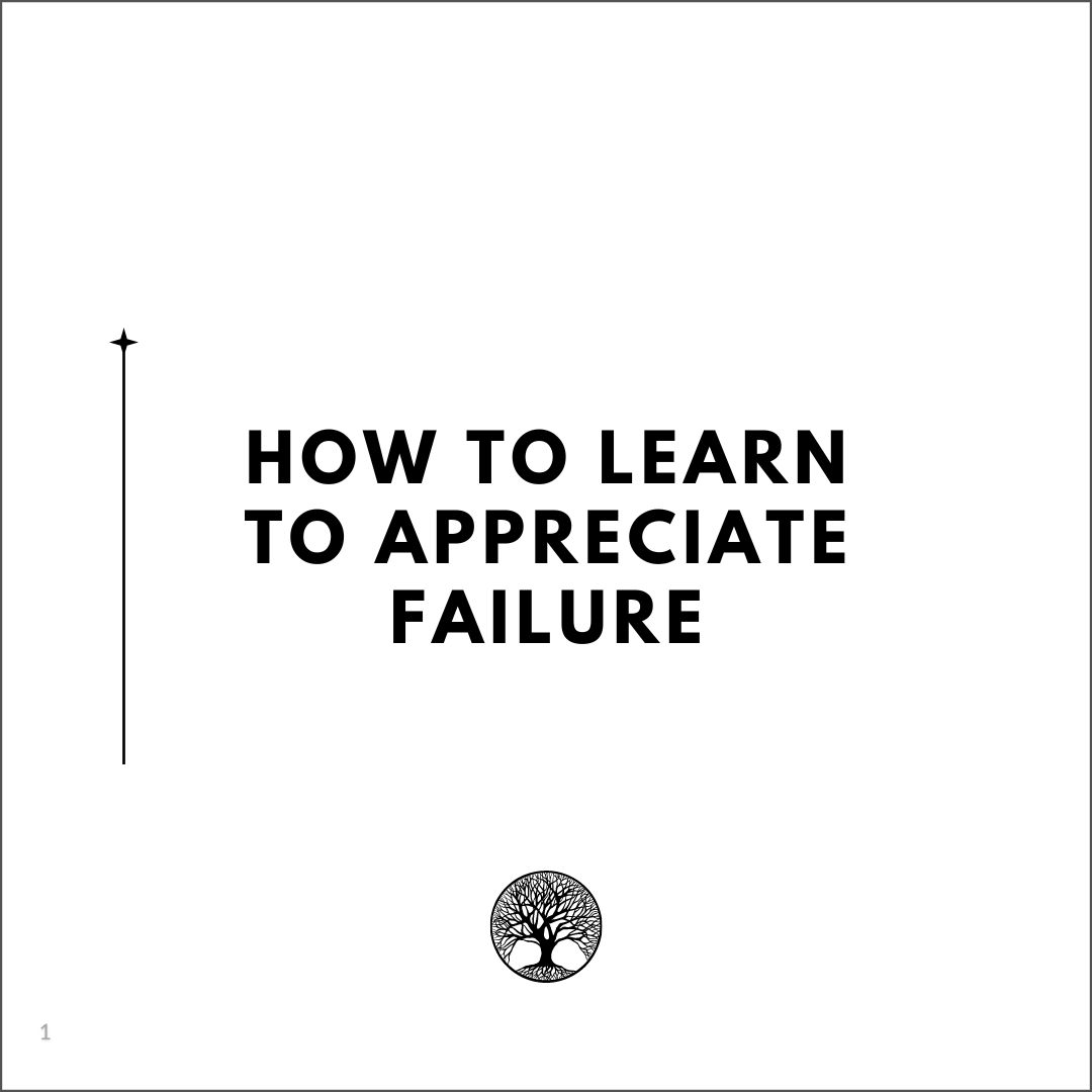 HOW TO LEARN TO APPRECIATE FAILURE